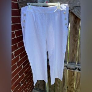 👗Nicole Miller white linen blend pants